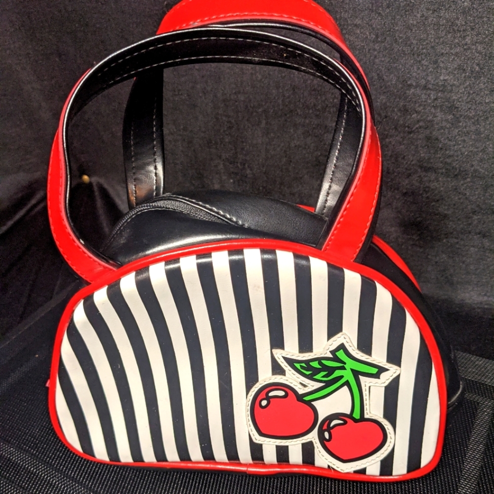 Cherry Striped Pin Up Purse